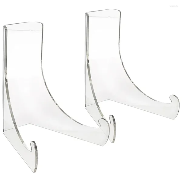 Haken 2 Stück Tellerständer Acryl Displayhalter Rack Dish Phone Clear