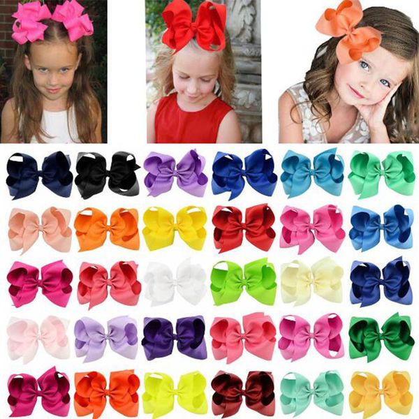 Amuleto de cabelo em cores sólidas de alta qualidade, 6 polegadas, lindo arco, prendedor de cabelo, bebê, menina, crianças, decoração de cabelo, 40 estilos