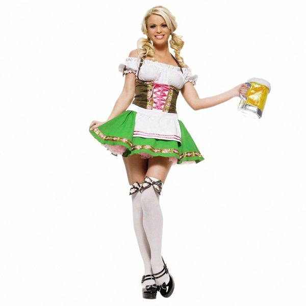 Sexy Beer Girls Dr Women's Fraulein Clubs Waitr Costumes Oktoberfest Cosplay Bavarian Maid Costume para festa extravagante Z08j #