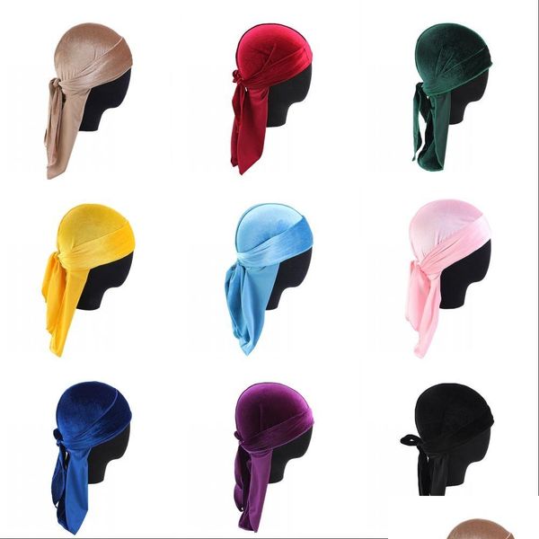 Bola Caps Designer Veet Durag Cabelo Bonnets Skl Chapéu Pirata com Cauda Longa Ao Ar Livre Acessórios de Ciclismo para Adt Mens Mulheres Moda Drop D OTPC1