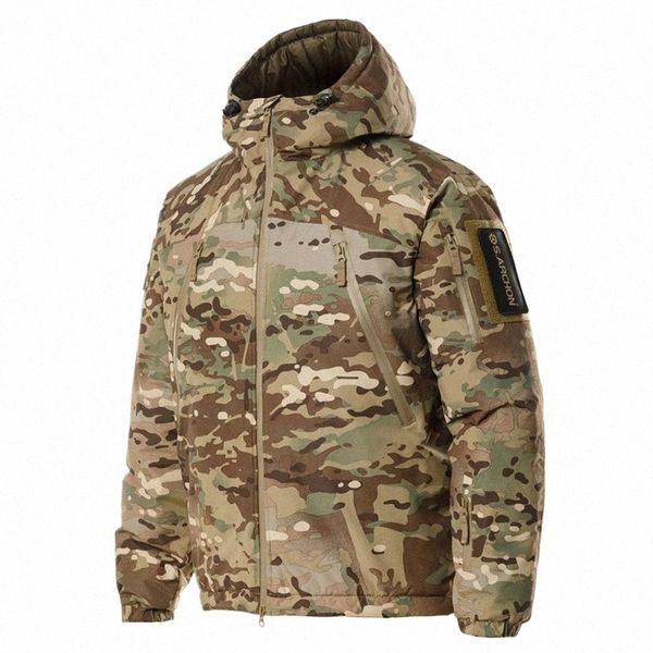 Inverno militar acolchoado parkas homens ao ar livre grosso quente à prova de vento à prova dwindproof água caminhadas caça tático camoue carga jaquetas masculino o2H5 #