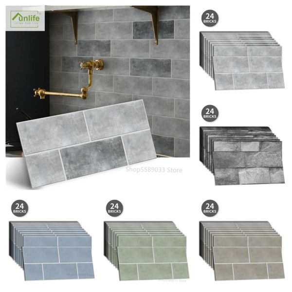 Adesivos autoadesivos telha de vinil para cozinha backsplash cimento telha adesivos à prova dwaterproof água banheiro papel de parede decoração da parede 0.45mm grosso mural