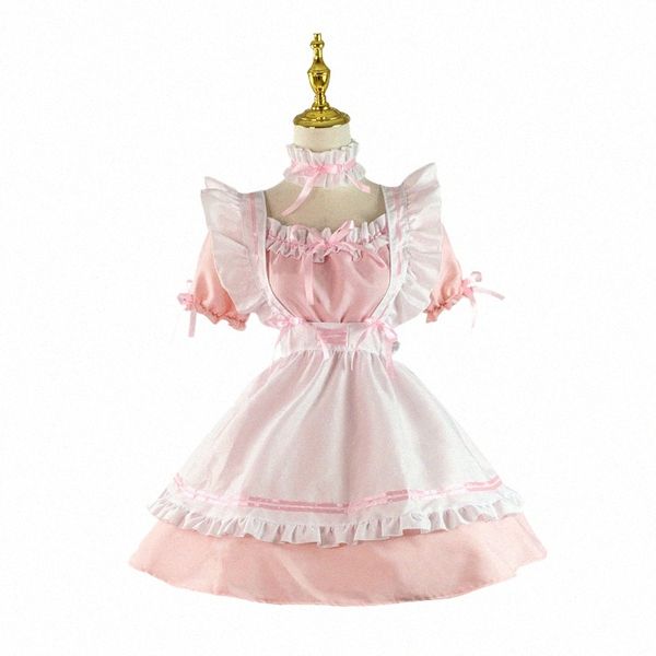 5xl Plus Size Mulheres Maid Outfit Anime Lg Dr Preto Branco Apr Dr Lolita Dres Princ Party Cosplay Costume 2021 L6TW #