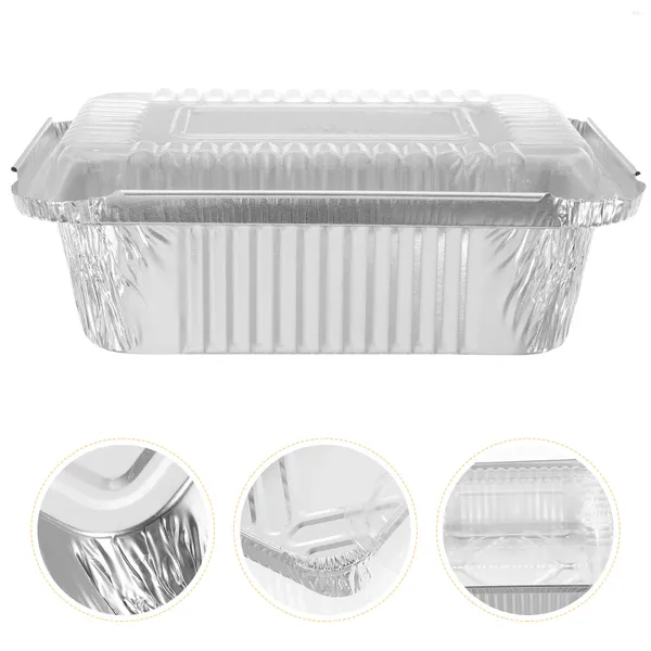 Retire recipientes 20 peças caixa de embalagem panelas de cozinha com tampas caixas de cozimento de alimentos bolo bandejas de torta de alumínio pequenas