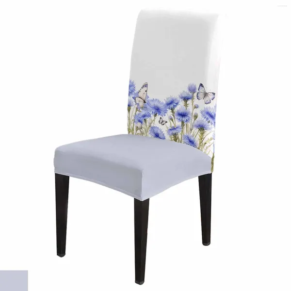 Чехлы на стулья в стиле кантри, весенние цветы, набор чехлов с бабочками, кухонный эластичный чехол на сиденье из спандекса, домашняя столовая