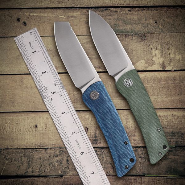 lasapparatuur Versteinerter Fisch Neues Pfe05 K110-Stahl mit satinierter Klinge, Klappmesser, Flachsgriff, Keramiklager, Outdoor-Jagd-EDC-Werkzeug