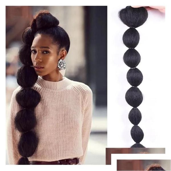 Pferdeschwänze 30 Zoll High Puff Afro Kinky Straight Bubble Dstring Pferdeschwanz Clip in Simation Human Hair Bundle 1B Drop Delivery Produkt Dhamf