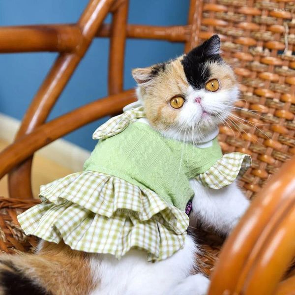 Cão vestuário faculdade estilo pet saia princesa roupas primavera outono fino jk vestido para cães pequenos yorkshire gato roupas