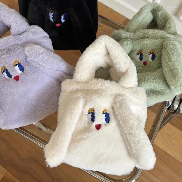 Borse portaoggetti Borsa protettiva Kawaii INS Trucco per occhi grandi con manico Scatole per cosmetici di bellezza per ragazze da viaggio in peluche creativo