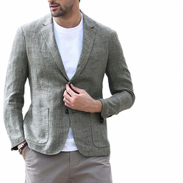 2023 nova chegada terno masculino venda quente casual fi terno de linho primavera outono masculino superior blazer outwear k7ov #