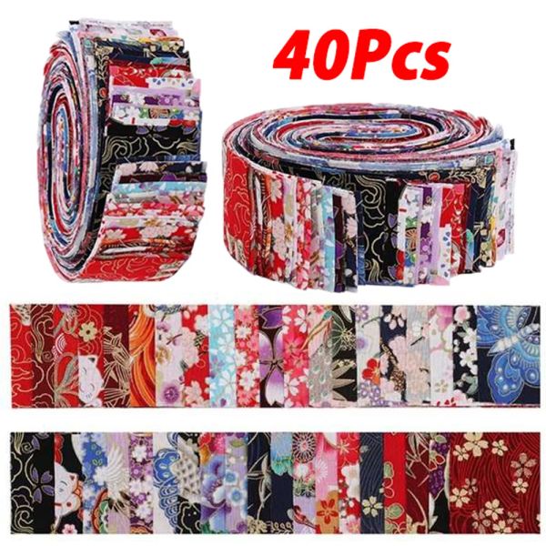 Caixas 40 pcs Japonês Jelly Roll Tiras Tecido Algodão Quilting Material Artesanato Tecido Pacote Patchwork Costura Bonecas Saco Needlework Pano