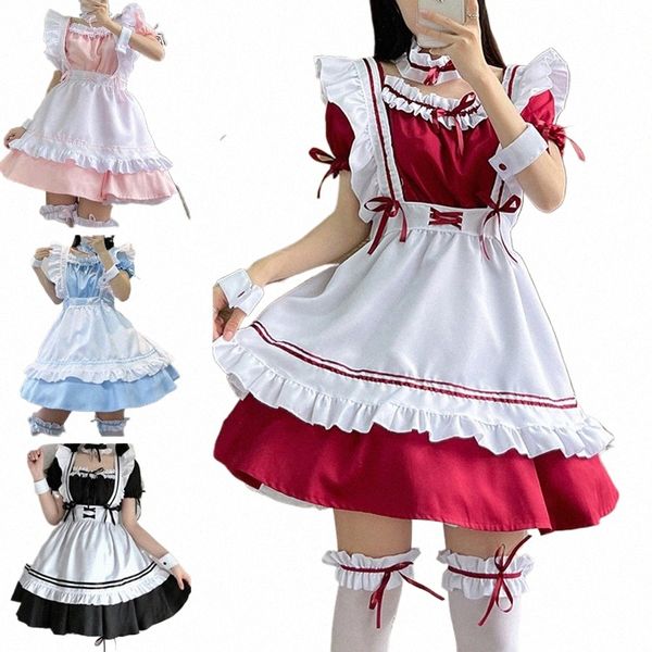 Lolita Maid Dr Mädchen Frauen Schöne Maid Cosplay Anime Kostüme Lolita Dres Cafe Waitr Maid Outfit Halen Kostüm Y9KB #