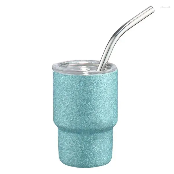 Bicchieri Bicchiere isolato con cannuccia Tazza da acqua da 3 Oz Tazza da caffè in acciaio inossidabile Contenitore per bevande all'aperto per viaggiare