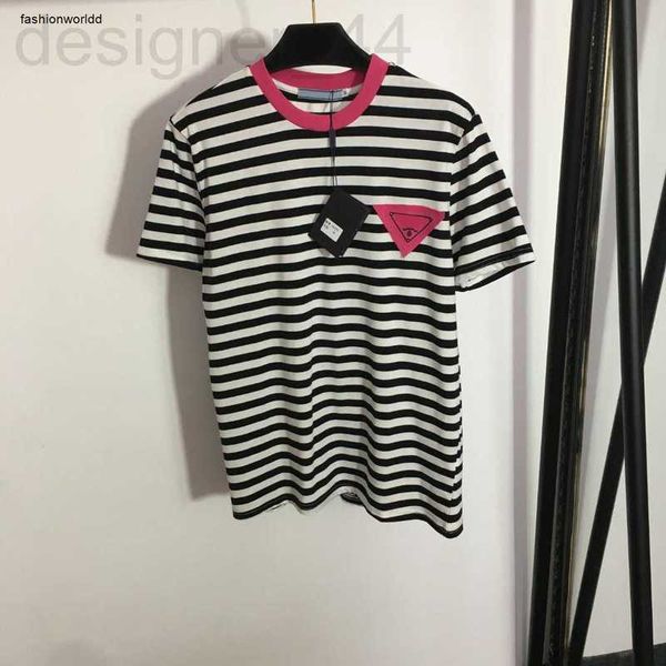 Mulheres T-shirt Designer Mulheres Camiseta Roupas para Verão Tops Moda Peito Redondo Pescoço Mangas Curtas Senhoras Stripe PulloDec 13 11 SLU9