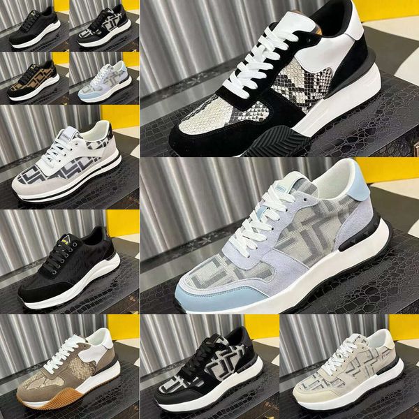 Fora do escritório Sneaker Designer Lace Up Classic Casual Sneakers Luxo FD Sapato Moda Primavera e Outono Canvas Shoe Designer Flat Trainers Sports Running High Quality