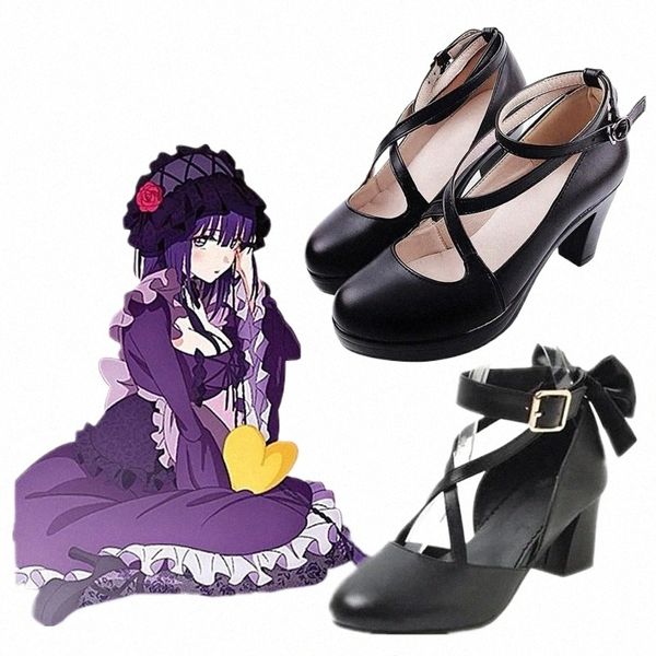 Anime My Dr-Up Darling Marin Kitagawa Cosplay Shoes Mulheres Maid High Heel Black PU Leather Shoe Halen Party Custom Made s5CV #