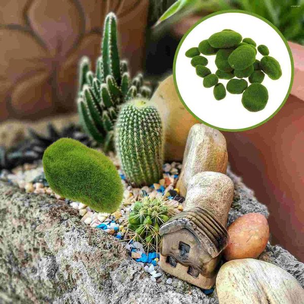 Dekoratif Çiçekler 20 PC Simüle Moss Taşları Yanlış Yapay Bonsai Dekor Ev Mikro Kaya Yaşam benzeri yosunlu taklit