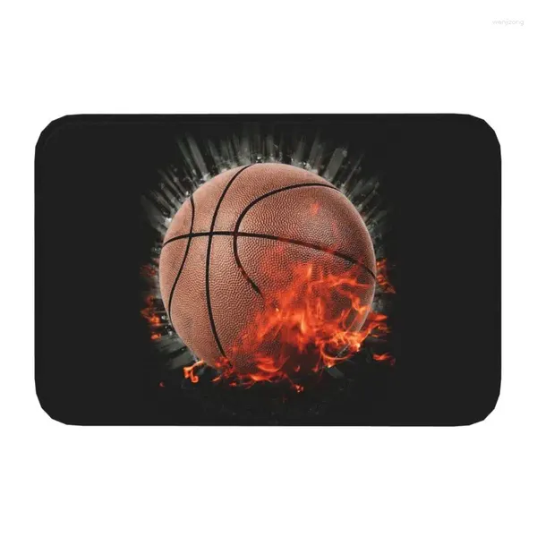 Tappeti tappeti personalizzati tappeti da bagno da basket da basket in fiamme da basket