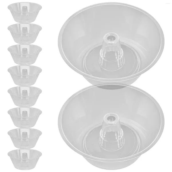 Copas descartáveis palhas 10 pcs bandeja de pipoca combinada tigela de lanches transparente recipiente de plástico portátil copo de bebida espessada copo de bebida