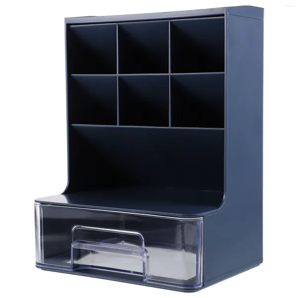 Portapenne Portaoggetti Organizer per scomparti per scrivania Pennello per trucco Home Desktop Cancelleria per ufficio in plastica