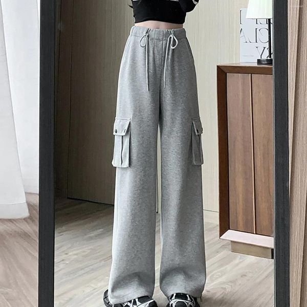 Pantaloni da donna Pantaloni sportivi grigi Pantaloni sportivi moda coreana Baggy Casual Jogger Allentato Kpop Abbigliamento sportivo Palestra femminile Hippie vintage