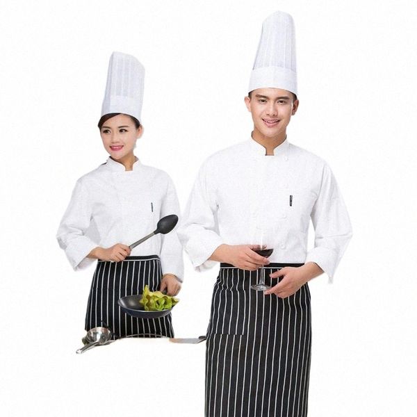 Verão Chef Uniform Lg Sleeve Pure White Food Procing Factory West Point Baker Roupas de trabalho U9tR #