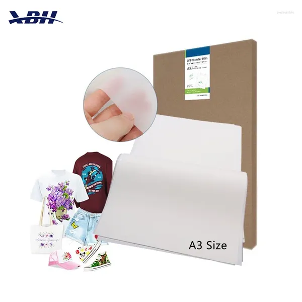 Adesivos de janela BHUNITY A3 100pcs Dupla face DTF impressão papel transferência de calor folhas de filme pet para design de publicidade