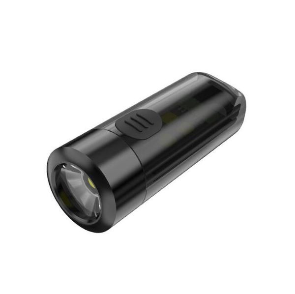 Mini torcia portachiavi multifunzione portatile 8 modalità di illuminazione Batteria incorporata Ricaricabile tramite USB Forte luce da lavoro magnetica