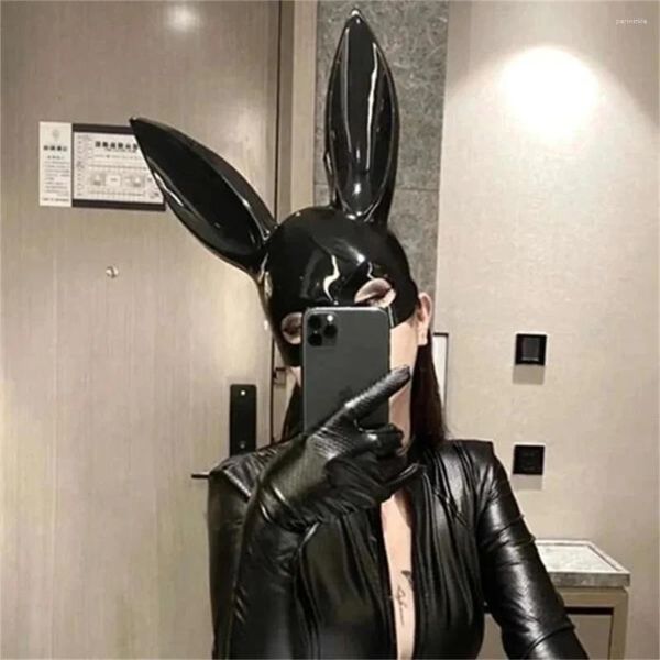 Fontes de festa Fullyoung Sexy Bondage Adulto Jogo Casais Couro Harness Máscara Wearble Trajes Para Mulheres Homens Cosplay Brinquedos Máscaras Faciais Produto