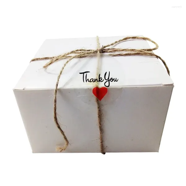 Подарочная упаковка, 100 шт./лот, круглая прозрачная уплотнительная наклейка «Спасибо» с круглой этикеткой в форме красного сердца, ПВХ «сделай сам»
