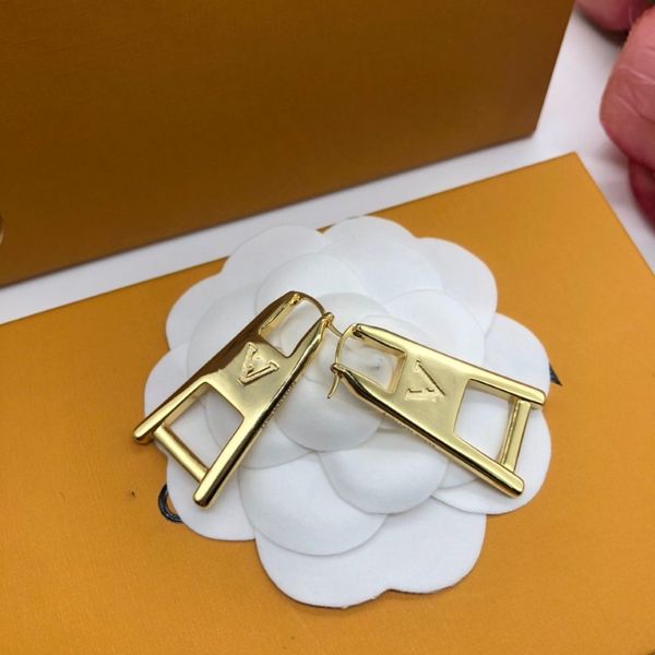 18K vergoldet Luxusmarke Designer Buchstaben Reißverschluss Ohrstecker Berühmte Frauen Ohrring Hochzeit Schmuck Nr. Box2778
