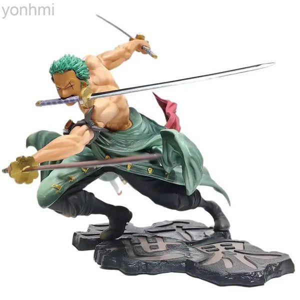 Anime Manga 10cm One Piece Três Espadas Roronoa Zoro Figuras de Ação Anime Estátua PVC Coleção Modelo Figura Crianças Brinquedos Presente Fantoches Ornamentos 24329