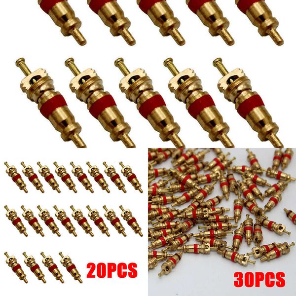 Upgrade 10–30 Stück Fahrradreifen-Ventilkern-Set aus reinem Kupfer, Fahrradreifen-Luftventilkern-Reparaturwerkzeug für die meisten Kfz-Ersatzteile