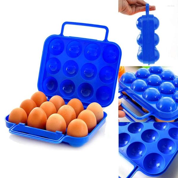 Bottiglie di stoccaggio Marca 12 uova Campeggio all'aperto Escursionismo Picnic Cucina Per custodia portatile Contenitore in plastica Conveniente due scatole