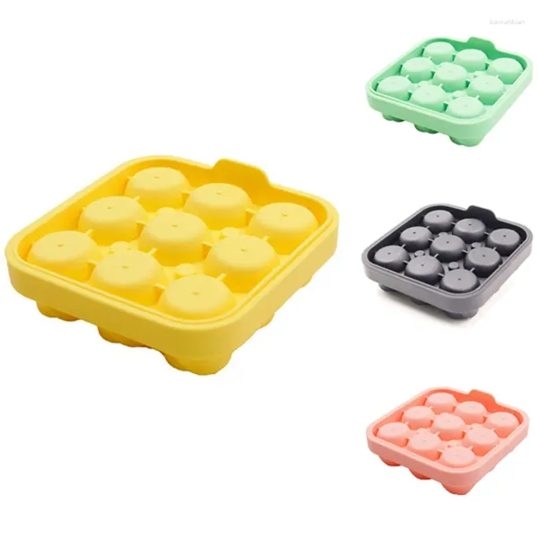 Promozione stampi da forno!Stampi in silicone Vassoio per il ghiaccio 9 Griglie Rose Home Bar Party Uso Round Cube-Makers Cucina Crema fai da te