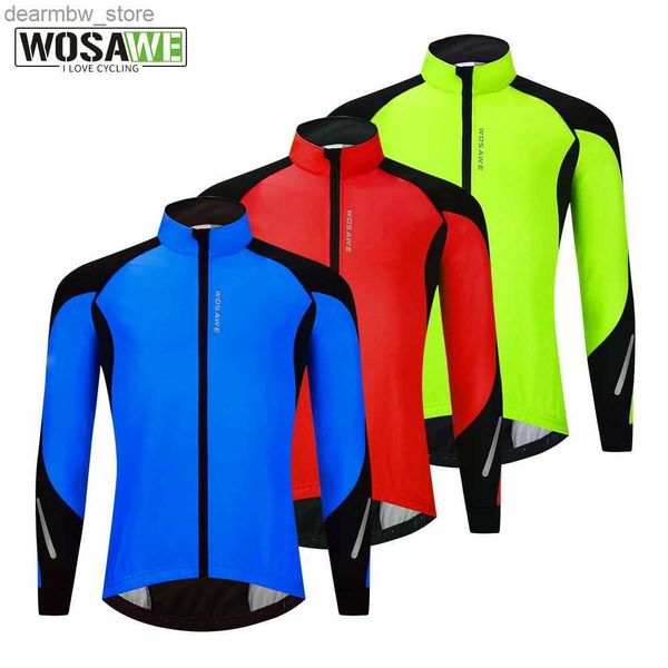 Велосипедные куртки WOSAWE, термофлисовая велосипедная куртка, теплая велосипедная одежда, ветрозащитная водоотталкивающая зимняя куртка для горного велосипеда высокой видимости24329