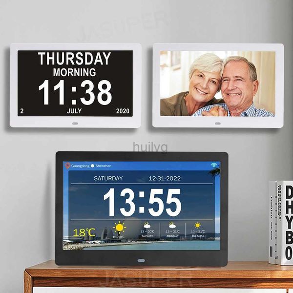 Cornici per foto digitali 10.1/7 pollici WIFI Orologio calendario per demenza per anziani Cornice per foto digitale LED Display a grande schermo Ora Data Previsioni meteo 24329