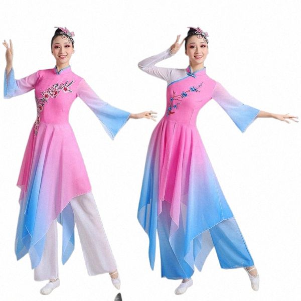 Yeni Fan Dansı Şemsiye Performans Giyim Etnik Yangko Kostüm Kadın 97mt#