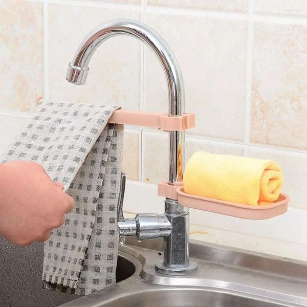 Küche Lagerung Wasserhahn Clip-On Verstellbare Regal Hängen Waschbecken Rack Abfluss Trockenen Handtuch Organizer Badezimmer Produkte