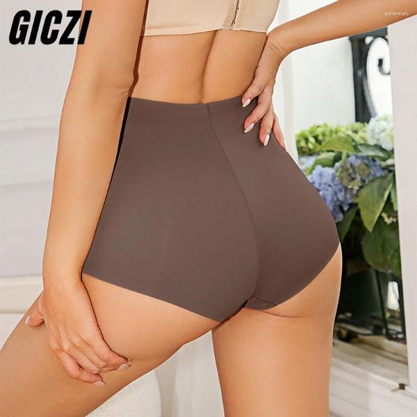 Mutandine da donna GICZI Boxer morbidi Slip liscio Pantaloncini di sicurezza senza cuciture Intimo femminile Comfort Pantaloncini da yoga Macchia di seta per donna