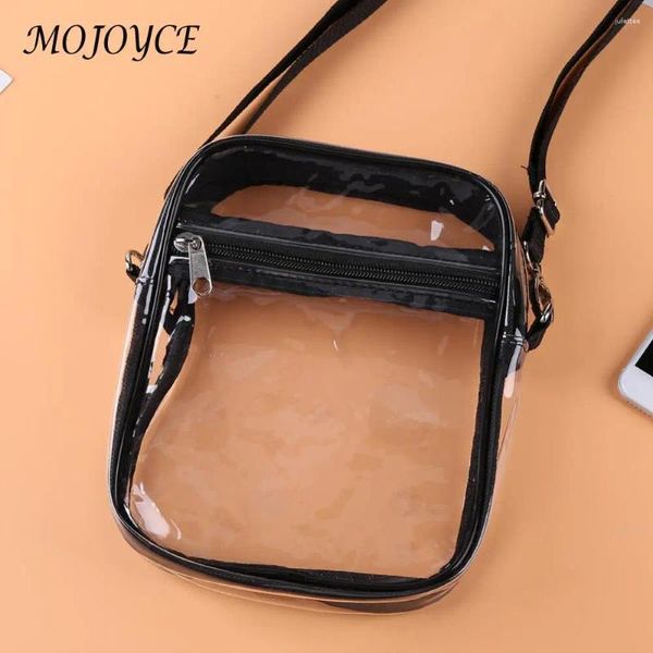 Saco claro crossbody impermeável pvc mensageiro alça ajustável viagem cosméticos grande capacidade para concertos eventos esportivos