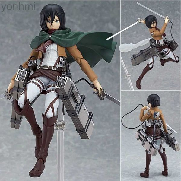 Anime Manga 15 cm Anime Attack on Titan Figura Levi Figurine Collezione PVC Modello Giocattoli Action Figures Mikasa Ackerman Statua Regali per ragazzi 24329