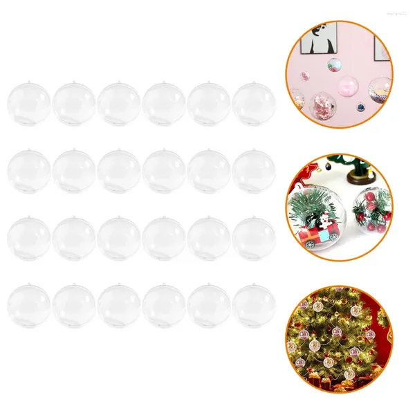 Figurine decorative 24 pezzi Palline natalizie trasparenti da appendere Decorazioni per feste per la casa (4 cm) 24 pezzi Ornamenti per albero di Natale in plastica