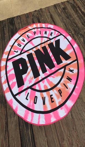 2019 Neues rosafarbenes rundes Strandtuch aus Mikrofaser, 160 cm, weich, schnell trocknend, für Schwimmen, Bad, Sport, Handtücher, Picknickdecke, Handtuch 8511056