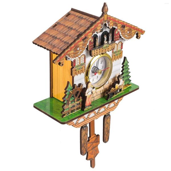 Настенные часы для дома, гостиной, декор с кукушкой для спальни, ретро-часы, птичий дом, декор для сигнализации, деревянный традиционный