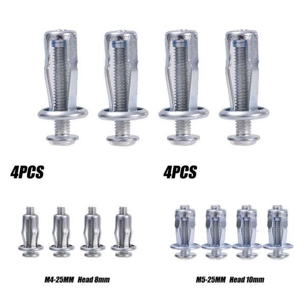 Upgrade 4-teiliges Blütenblattnieten-Muttern-Set M4 M5 M6 M8 Kfz-Kennzeichenbefestigung Metallclip-Basisklemme Multifunktionales festes Muttern-Bolzen-Klemmset