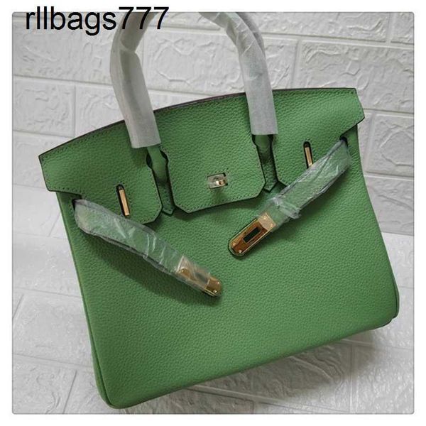 Borsa Bk Tote in pelle 2024 Pelle di vacchetta verde frutta Logo originale da donna alla moda e versatile