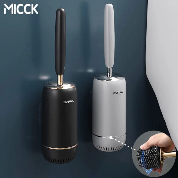 Escovas MICCK TPR Luxo Silicone Escova de vaso sanitário Parede WC Escova de limpeza Lidar com produtos de limpeza para banheiro Acessórios de banheiro