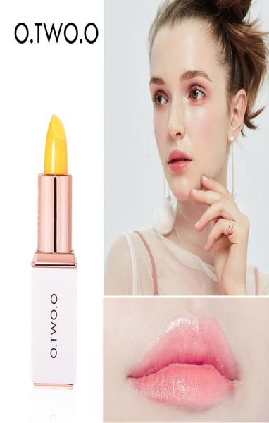 Otwoo mudança de temperatura cor bálsamo labial rosa higiênico hidratante nutritivo geléia batom anti envelhecimento maquiagem lábios cuidados lipglos8833323