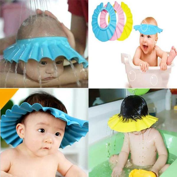 Badekappen Baby-Shampoo-Kappe Haare waschen Kinder Bad Visier Hüte Verstellbarer Schild Wasserdichter Gehörschutz Augenkinder Hüte Säugling 240328